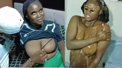 play Mulher negra peituda monta um pau enorme em várias posições